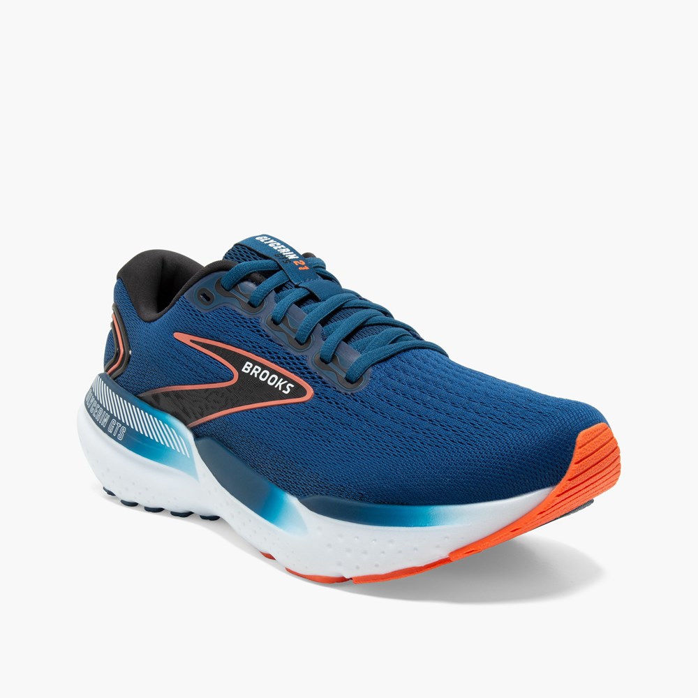 Chaussures Running Route Brooks Glycerin GTS 21 Bleu Noir Homme | AVY-0191645